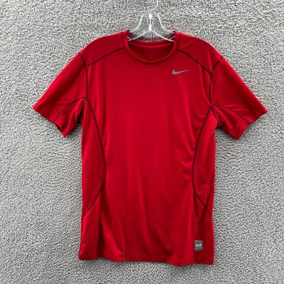 Nike Other - Nike Pro Combat Shirt Mens Medium Red Short Sleeve Pullover Compression Fitted
